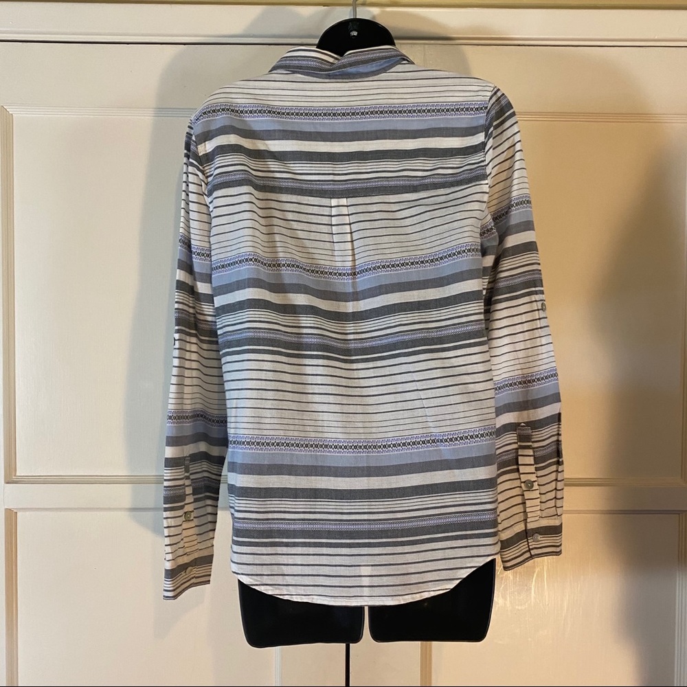 Sanctuary Striped Collared Button Down Top M - image 7